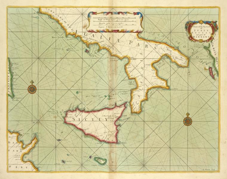 A chart of the sea coast of ITALY, SICILY and part of BARBARY, Digital ID 1640684 , New York Public Library